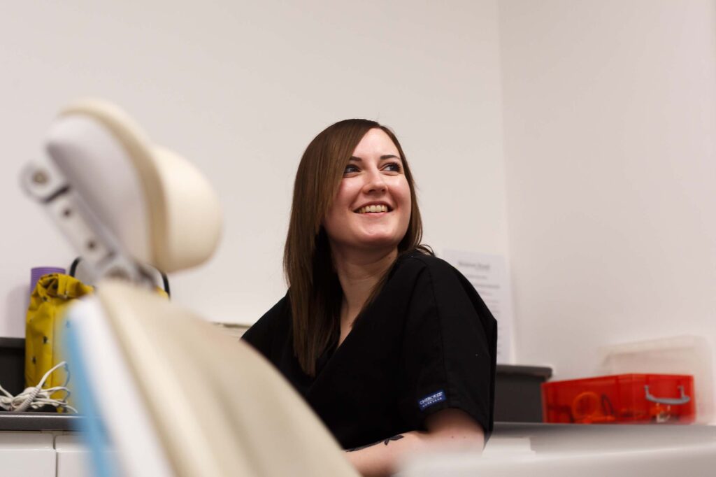 Photo of Megan Allison in Treatment Room, Skipton Road Dental, Colne
